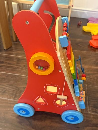 wooden baby walker