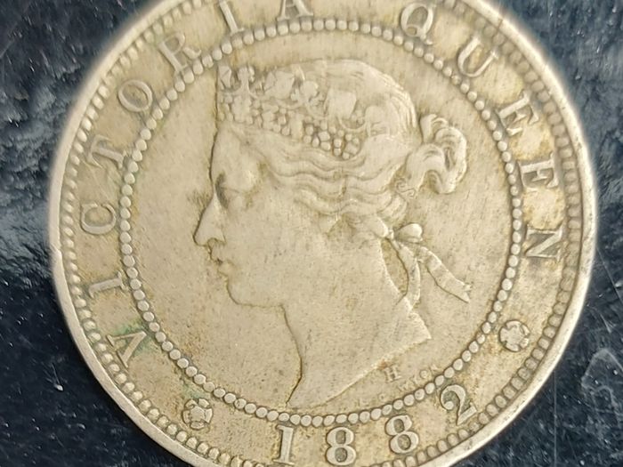Jamaica 1862 "H"   Victoria One Penny Coin E.F condition