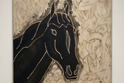 Mixed Media Original 3 Foot Square Horse