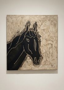 Mixed Media Original 3 Foot Square Horse