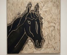 Mixed Media Original 3 Foot Square Horse