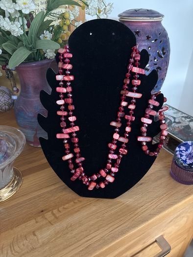 Necklace and Matching Bracelet - Shell and Beads