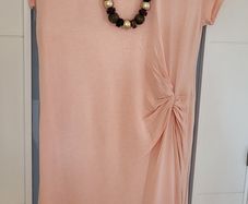 H&M salmon ruched side dress Sz 10UK