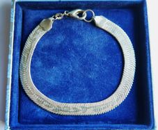 Vintage 925 Silver Flat Herringborne Bracelet length 8" x 9.9g
