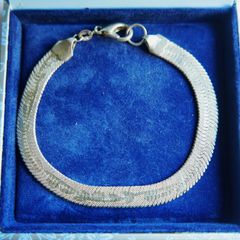 Vintage 925 Silver Flat Herringborne Bracelet length 8" x 9.9g