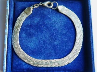 Vintage 925 Silver Flat Herringborne Bracelet length 8" x 9.9g