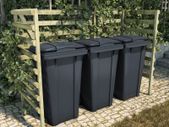 Triple Bin Shed Green 210x80x150 cm Impregnated Pinewood