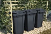 Triple Bin Shed Green 210x80x150 cm Impregnated Pinewood
