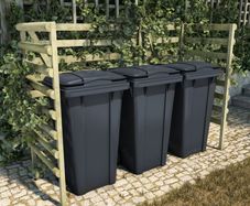 Triple Bin Shed Green 210x80x150 cm Impregnated Pinewood