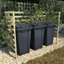 Triple Bin Shed Green 210x80x150 cm Impregnated Pinewood Image 5