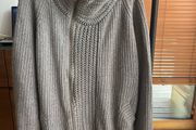 Wool chunky grey Reiss cardi with zip
