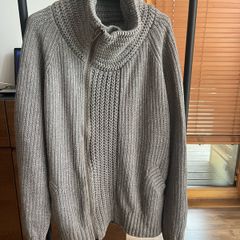 Wool chunky grey Reiss cardi with zip