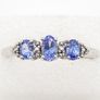 Vintage Sterling Silver And Tanzanite Ring Image 2