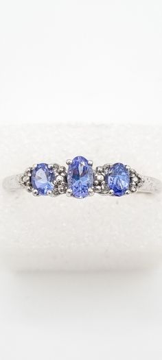 Vintage Sterling Silver And Tanzanite Ring