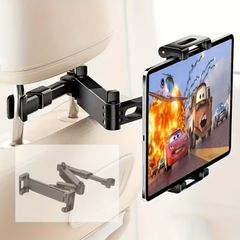 1pc Car Headrest Tablet Mount, 3-In-1 Long Arm Car Backseat Holder, 360 Degree Rotatable