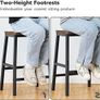 Bar Stools Set of 2, Tall Industrial Kitchen Breakfast Stools with Footrests, Bar Chairs with Saddle Seat for Kitchen, Counter, Easy Assembly, Rustic Brown and Black Image 6