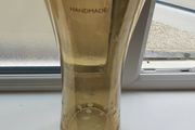 Marks and Spencer handmade glass light amber vase