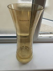 Marks and Spencer handmade glass light amber vase