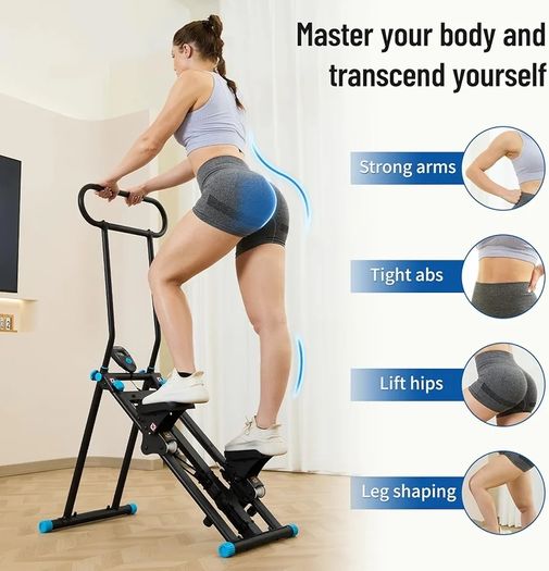 Stair Stepper with 6 Resistances Foldable Stairmaster Machine for Home Gym Workout, 160kg Load-Bearing Capacity Cardio Stair Climber with Low Noise