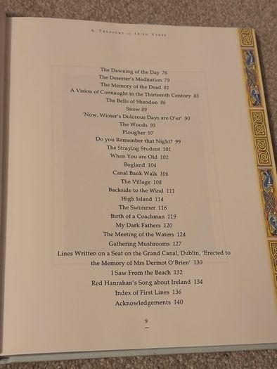 A Treasury of Irish Verse 1992 Celtic Poetry and Art