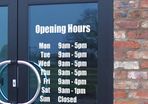opening hours shop decals stickers