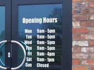 main image for ad opening hours shop decals stickers