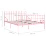 Bed Frame with Slatted Base Pink Metal 100x200 cm Image 5