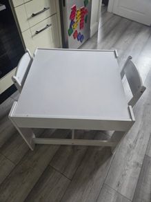 Kids Table and Chair Set, Wooden Activity Table with Storage Space and Boxes, Kids Play Table for Toddlers Art, Craft, Reading, Learning