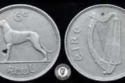 [#2518] - Ireland 1946 | Irish 6d | Six Pence | Wolfhound | KM.13a