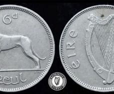 [#2518] - Ireland 1946 | Irish 6d | Six Pence | Wolfhound | KM.13a