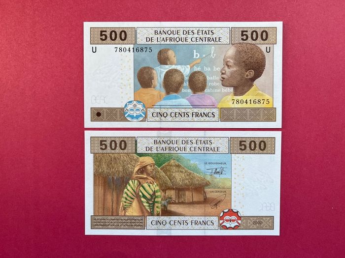 Central African States 500 Francs. 2002 Pick 206b  ( U ) Cameroon  ( Uncirculated )