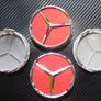 4x Red shining 75mm Mercedes Benz Alloy Wheel Center Caps cap Hub Cover Image 8