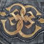 womens GUESS PREMIUM Bootcut black stretchy denim jeans gold embroidery  Size W 32 L 30 A1 Image 4