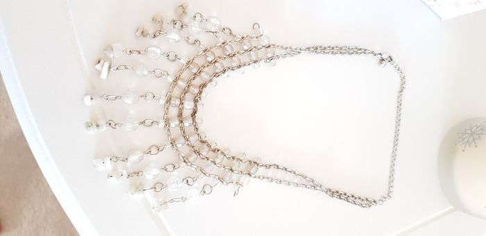 Silver Necklace with Beads