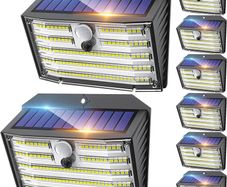 Solar Lights Outdoor, Super Bright 126LED Solar Security Lights PIR Motion Sensor with 3 Lighting Modes, 270 Lighting Angle, Wireless IP65 Waterproof Wall Lights for Outside (8 Pack)