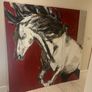 Original Triptych Mixed-Media Painting on Wood with Embossed Foil Panel Image 3