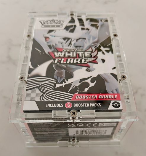 Pokemon Scarlet & Violet White Flare Booster Bundle Sealed and Premium Acrylic Case New Investment