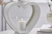 White Metal Heart Lantern