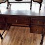 Antique oak desk and Edwardian triple mirror Image 2