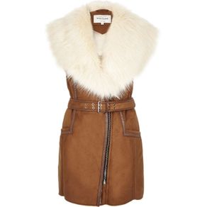 Jacket: River Island Faux Fur/Faux Suede Gilet: Size: 12 UK .. Price Drop