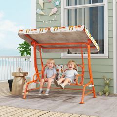 Kids Swing Chair, 2-Seater Patio Swing Bench