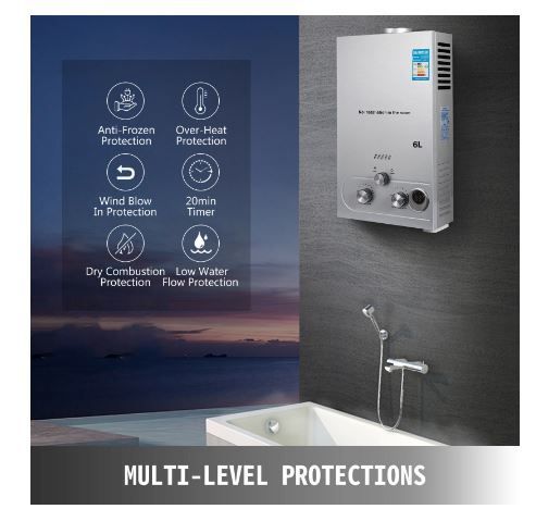 6L Gas Propane Instant Tankless Hot Water Heater Boiler
