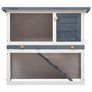 Outdoor Rabbit Hutch 1 Door Grey Wood Image 7