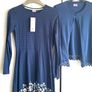 Girls Dress & Cardigan Set 11-13Y | New | Blue Floral Image 4