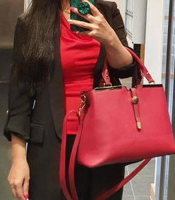 Long & Son burgundy hangbag