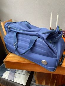blue travel bag