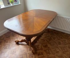 Solid Wood Dining Table + 4 Matching Chairs