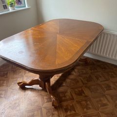 Solid Wood Dining Table + 4 Matching Chairs