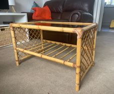 Vintage Bamboo and Rattan Coffee Table