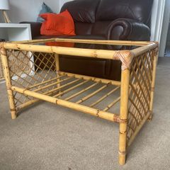 Vintage Bamboo and Rattan Coffee Table